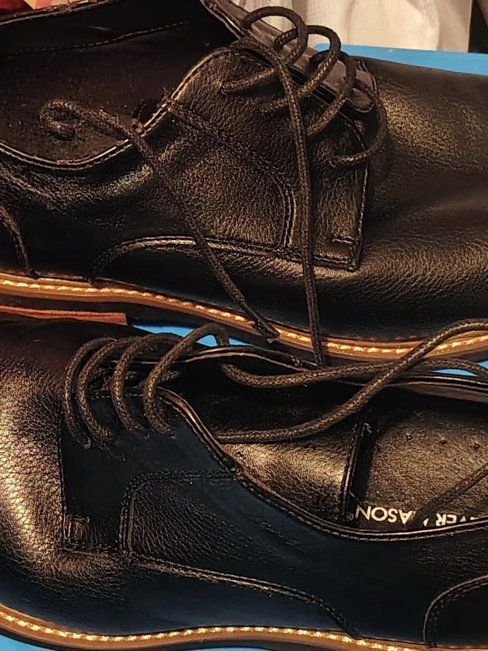 Black Men's Leather Lace-Up Dress Shoes